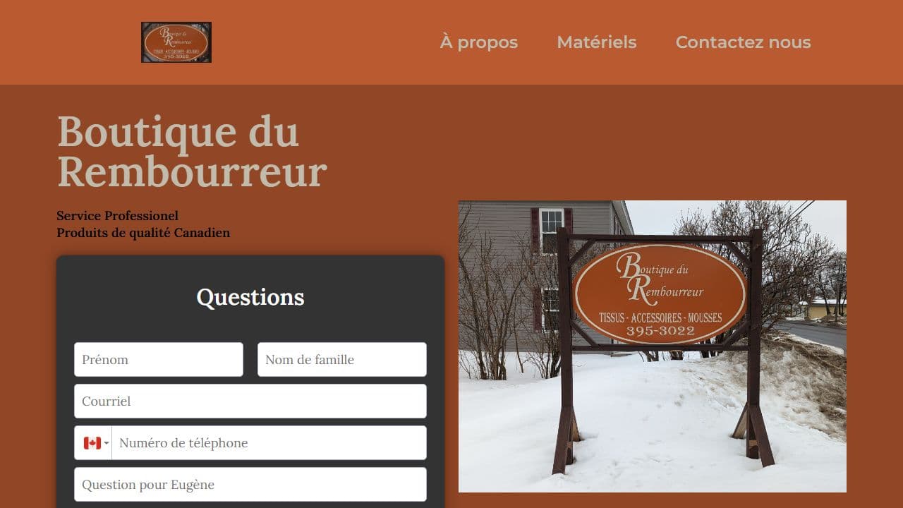 Boutique du Rembourreur website preview